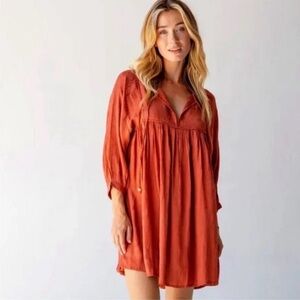 Natural Life NWT Terracotta Short Dress BOHO XL Baby Doll Short Dress BRAND NEW
